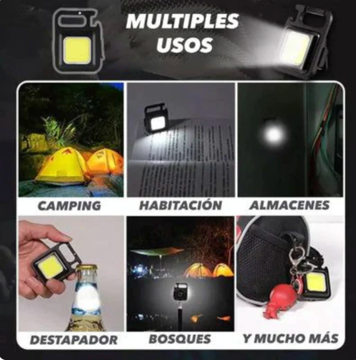 Lámpara LED Recargable 2 en 1